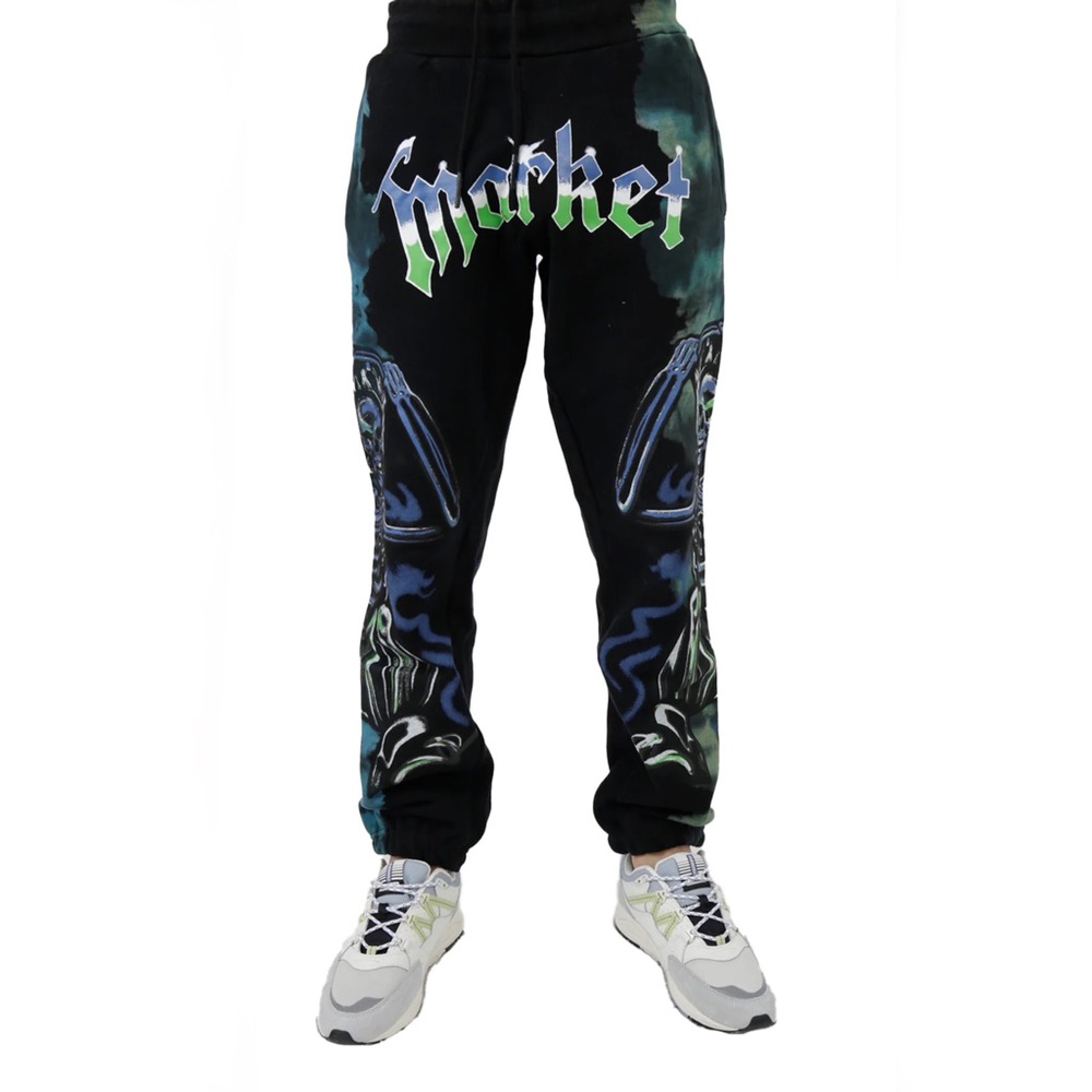 NWT Market Killing the Game Glow in the Dark Sweatpants in Dark Tie-Dye Small